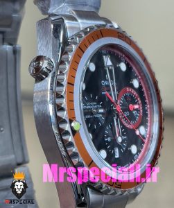 ساعت امگا سیمستر کرنوگراف استیل صفحه مشکی زه چرخشی نارنجی OMEGA Seamaster 020810 