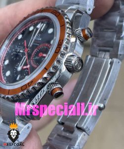 ساعت امگا سیمستر کرنوگراف استیل صفحه مشکی زه چرخشی نارنجی OMEGA Seamaster 020810 