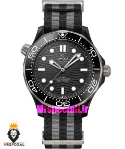 ساعت امگا مردانه سیمستر اتوماتیک بند ناتو صفحه مشکی OMEGA SEAMASTER 007 021014 