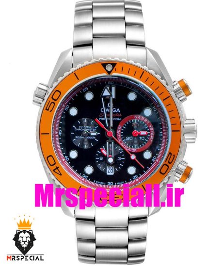 ساعت امگا سیمستر کرنوگراف استیل صفحه مشکی زه چرخشی نارنجی OMEGA Seamaster 020810