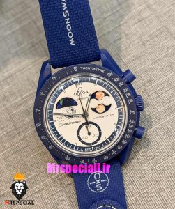 ساعت امگا سواچ اسنوپی کرنوگراف ابی 021483 MOONSWATCH Snoopy blue