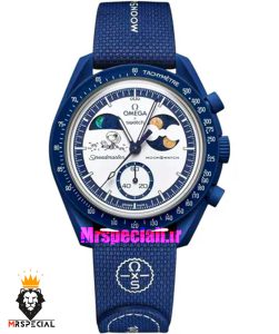 ساعت امگا سواچ اسنوپی کرنوگراف ابی 021483 MOONSWATCH Snoopy blue