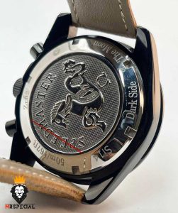 ساعت مردانه امگا اسپید مستر کرنوگراف مشکی بند چرم قهوه ای OMEGA Speedmaster 01201