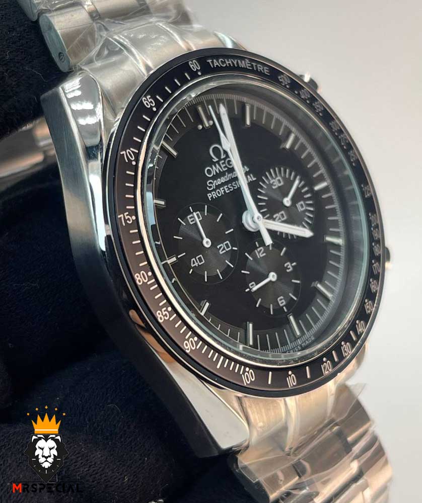 ساعت مچی مردانه امگا اسپید مستر کرنوگراف استیل صفحه مشکی OMEGA Speedmaster 01197