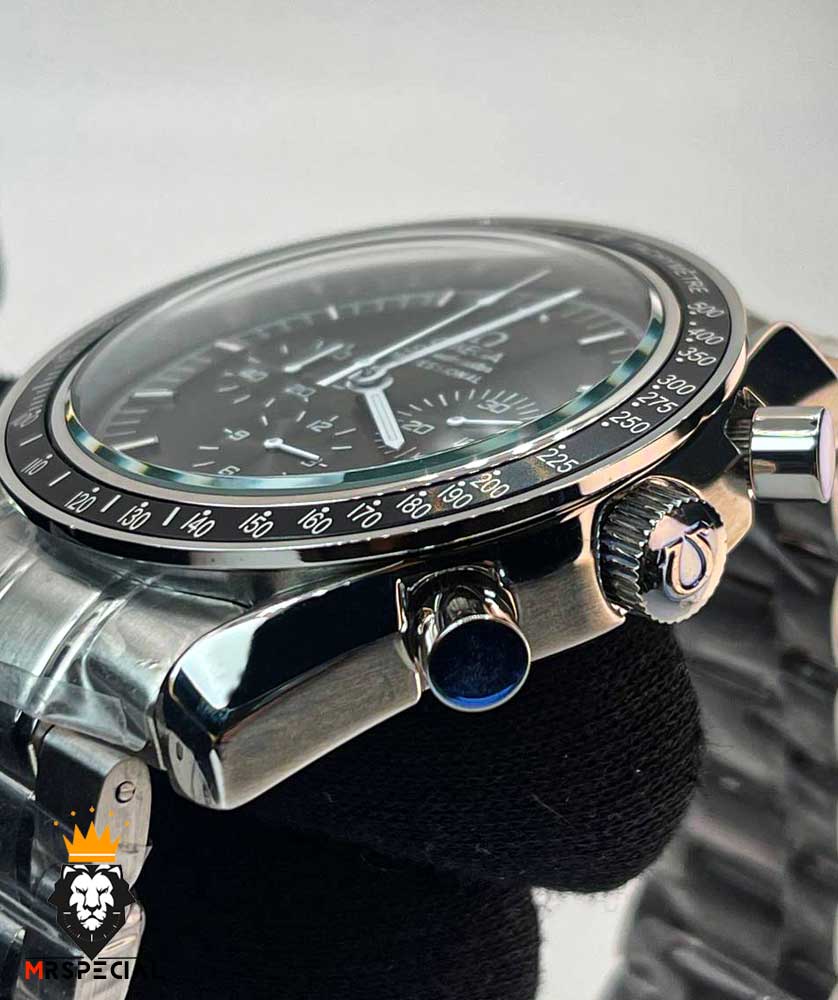 ساعت مچی مردانه امگا اسپید مستر کرنوگراف استیل صفحه مشکی OMEGA Speedmaster 01197