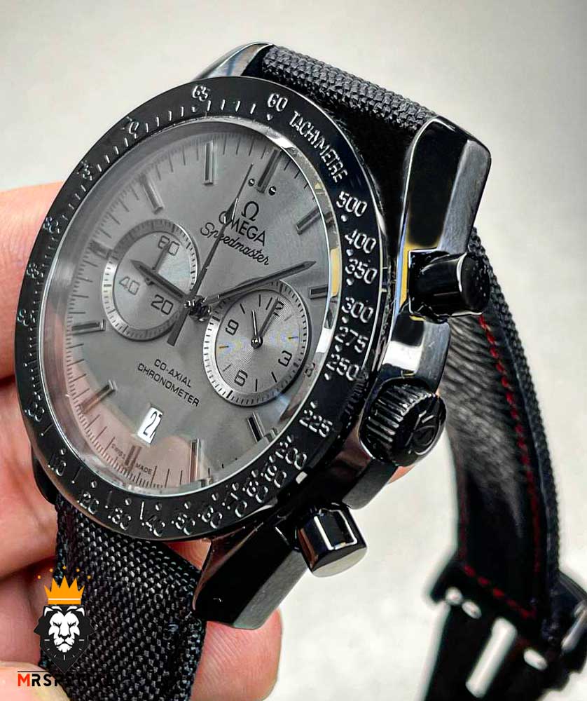 ساعت مچی مردانه امگا اسپید مستر کرنوگراف مشکی بند برزنت OMEGA Speedmaster 01244 - تصویر 4