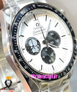 ساعت مچی مردانه امگا اسپید مستر اسنوپی کرنوگراف استیل صفحه سفید OMEGA Speedmaster 021410