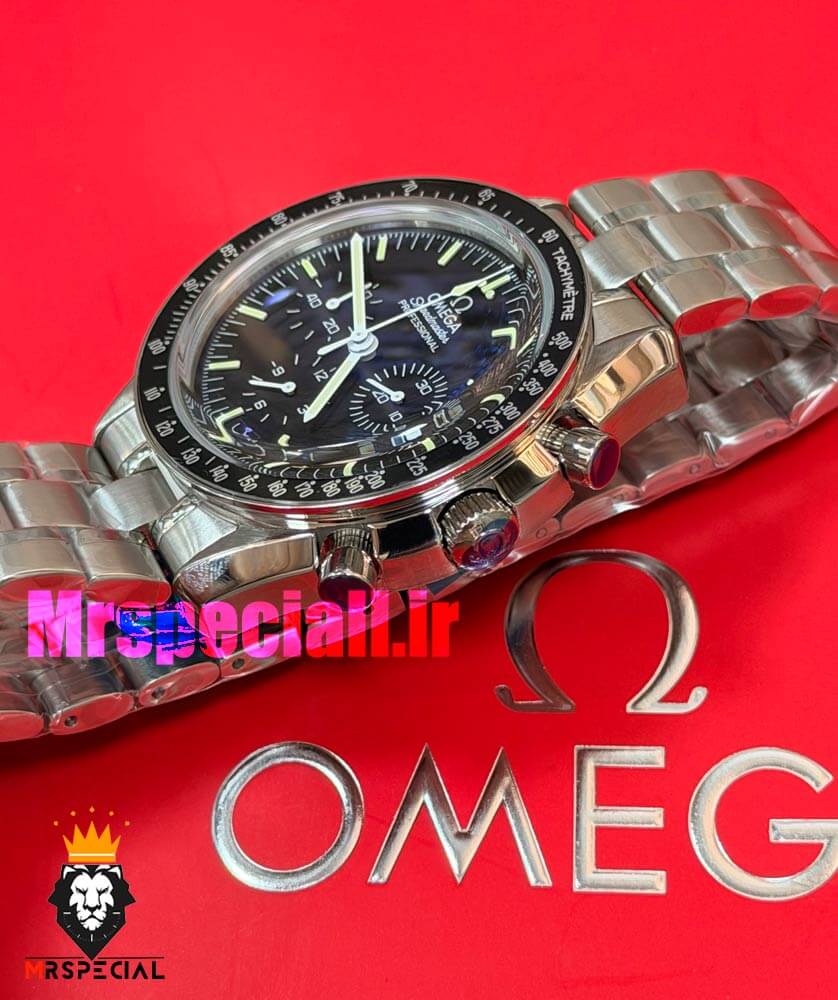 ساعت امگا مردانه اسپید مستر کرنوگراف صفحه مشکی OMEGA Speedmaster moonwatch 021697