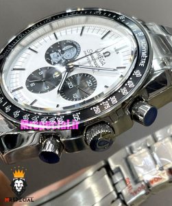 ساعت مچی مردانه امگا اسپید مستر اسنوپی کرنوگراف استیل صفحه سفید OMEGA Speedmaster 021410