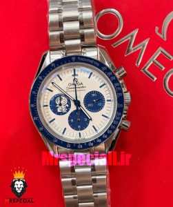 ساعت امگا مردانه اسپید مستر اسنوپی کرنوگراف صفحه سفید ابی OMEGA Speedmaster Snoopy 01899