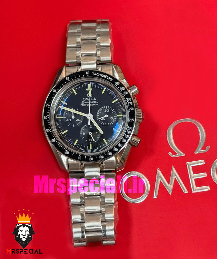 ساعت امگا مردانه اسپید مستر کرنوگراف صفحه مشکی OMEGA Speedmaster moonwatch 021697