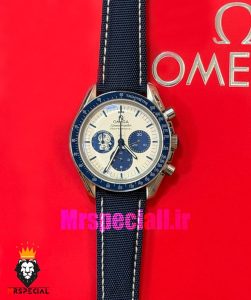 ساعت امگا مردانه اسپید مستر اسنوپی کرنوگراف صفحه سفید ابی OMEGA Speedmaster Snoopy 021698