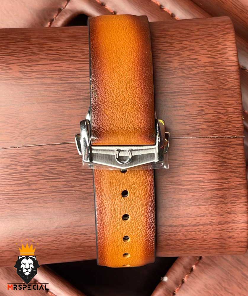 ساعت مردانه امگا اسپید مستر کرنوگراف چرم قهوه ای صفحه مشکی OMEGA SPEEDMASTER 1478