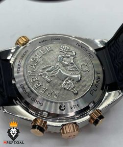 ساعت امگا سیمستر مردانه کرنوگراف بند رابر روکش چرم صفحه مشکی OMEGA Seamaster 01347