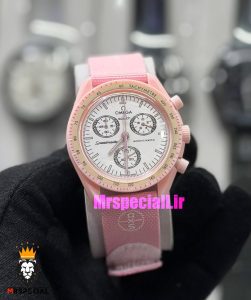 ساعت امگا سواچ اسپید مستر کرنوگراف صورتی روشن 021510 MOONSWATCH Light Pink