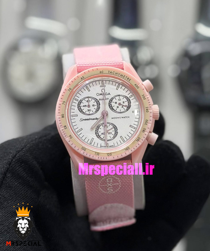 ساعت امگا سواچ اسپید مستر کرنوگراف صورتی روشن 021510 MOONSWATCH Light Pink