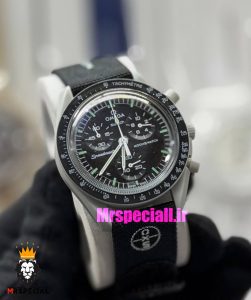 ساعت امگا سواچ اسپید مستر کرنوگراف مشکی طوسی 021503 MOONSWATCH Black Grey