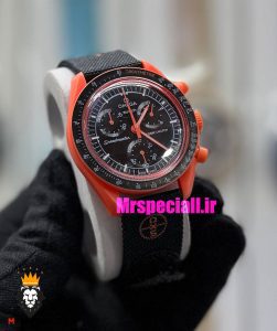 ساعت امگا سواچ اسنوپی کرنوگراف مشکی نارنجی 021497 MOONSWATCH Black orange