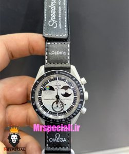 ساعت امگا سواچ کرنوگراف طوسی مشکی 021386 MOONSWATCH 
