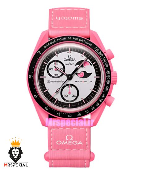 ساعت امگا سواچ زنانه کرنوگراف صورتی 021387 MOONSWATCH