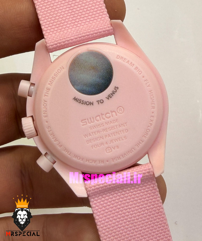 ساعت امگا سواچ اسپید مستر کرنوگراف صورتی روشن 021510 MOONSWATCH Light Pink