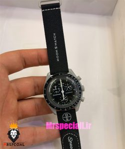 ساعت امگا سواچ اسپید مستر کرنوگراف مشکی طوسی 021503 MOONSWATCH Black Grey