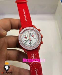 ساعت امگا سواچ اسپید مستر کرنوگراف قرمز سفید 021507 MOONSWATCH White Red 