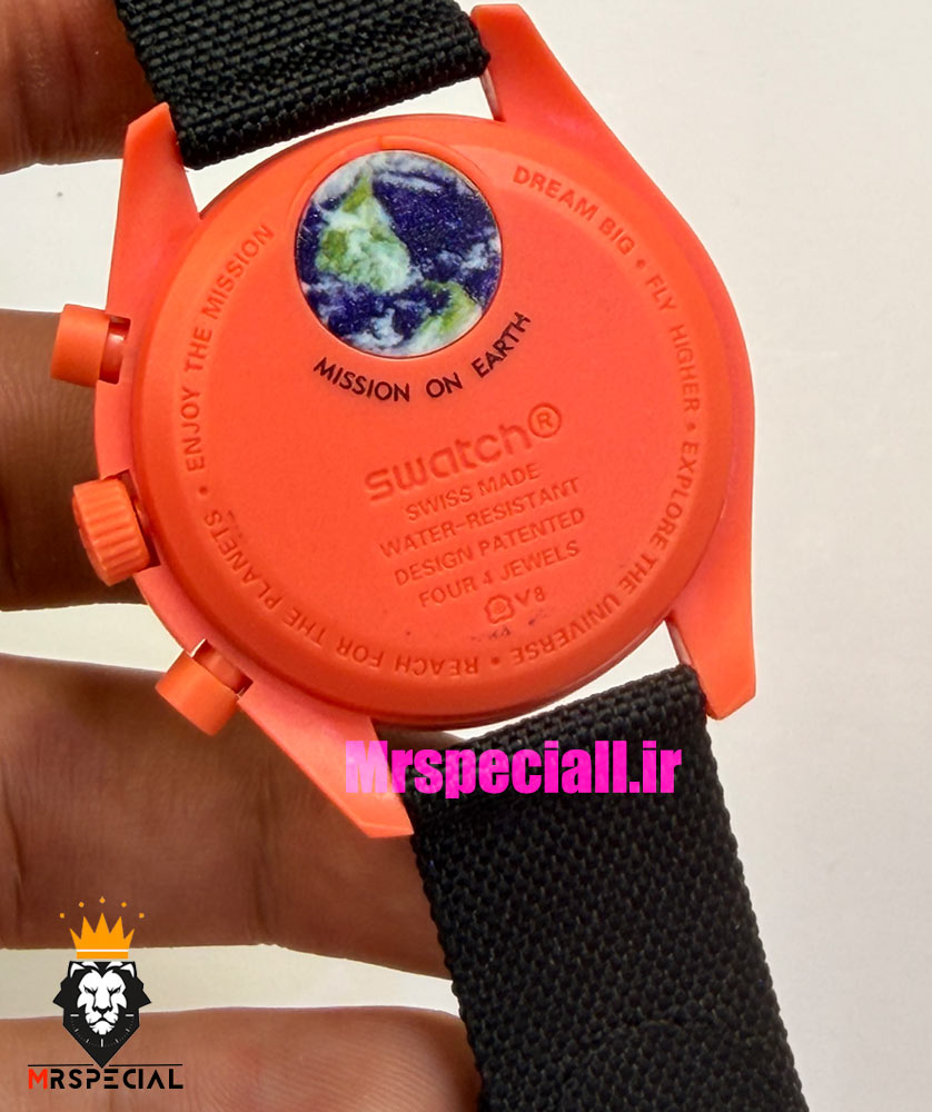 ساعت امگا سواچ اسنوپی کرنوگراف مشکی نارنجی 021497 MOONSWATCH Black orange