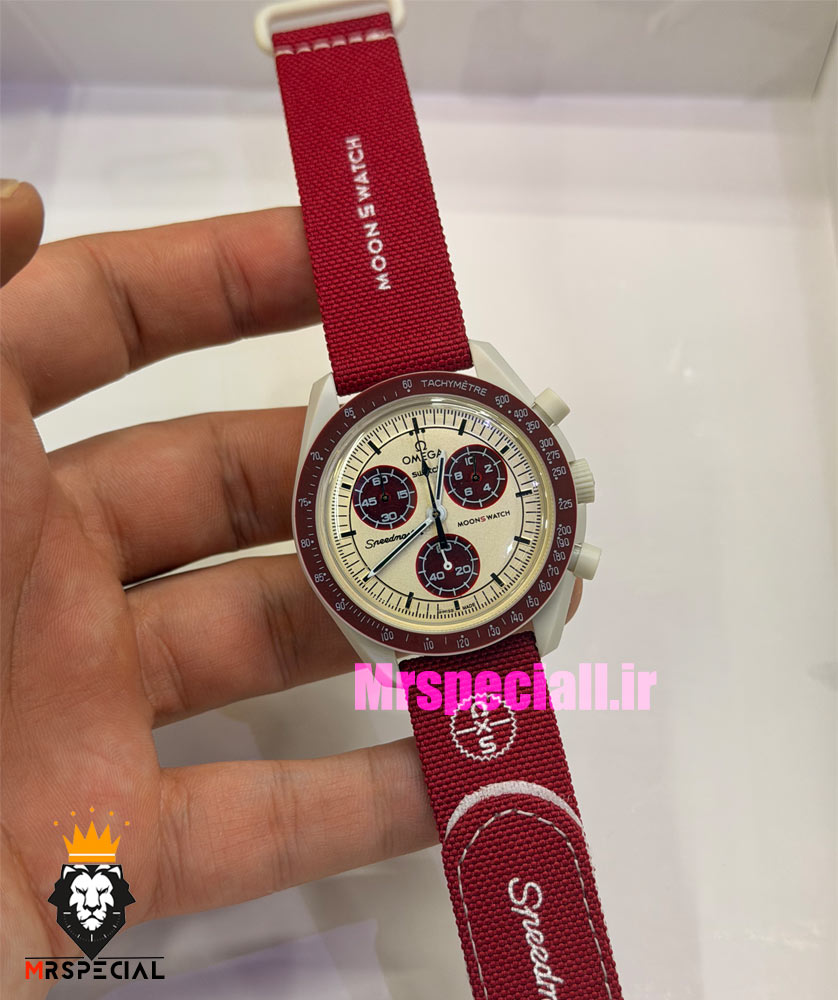 ساعت امگا سواچ اسپید مستر کرنوگراف 021505 MOONSWATCH Bordeaux Light Grey