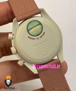 ساعت امگا سواچ اسپید مستر کرنوگراف قهوه ای بژ 021508 MOONSWATCH Brown Beige 