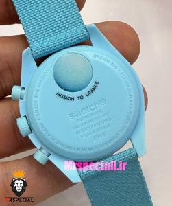 ساعت امگا سواچ اسپید مستر کرنوگراف ابی روشن 021509 MOONSWATCH Light Blue White