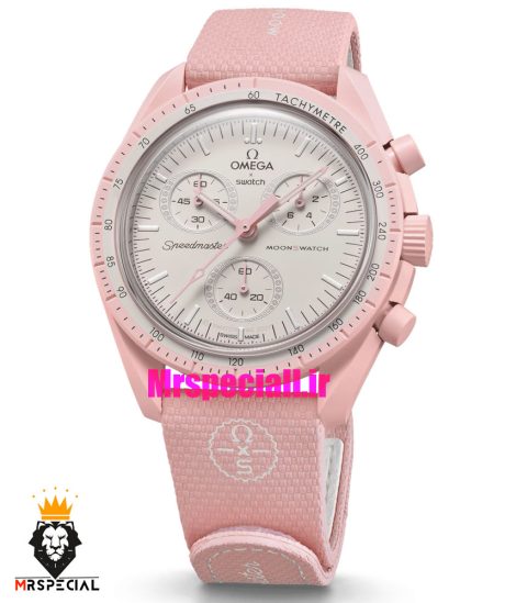 ساعت امگا سواچ اسپید مستر کرنوگراف صورتی روشن 021510 MOONSWATCH Light Pink