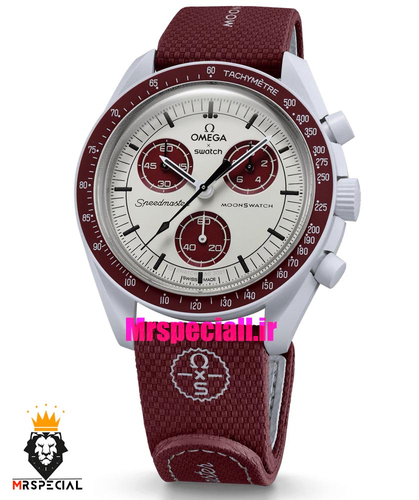 ساعت امگا سواچ اسپید مستر کرنوگراف 021505 MOONSWATCH Bordeaux Light Grey