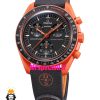 ساعت امگا سواچ اسنوپی کرنوگراف مشکی نارنجی 021497 MOONSWATCH Black orange