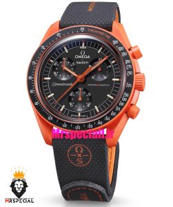 ساعت امگا سواچ اسنوپی کرنوگراف مشکی نارنجی 021497 MOONSWATCH Black orange