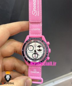 ساعت امگا سواچ زنانه کرنوگراف صورتی 021387 MOONSWATCH