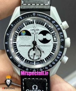ساعت امگا سواچ کرنوگراف طوسی مشکی 021386 MOONSWATCH 