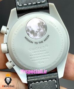 ساعت امگا سواچ کرنوگراف طوسی مشکی 021386 MOONSWATCH 