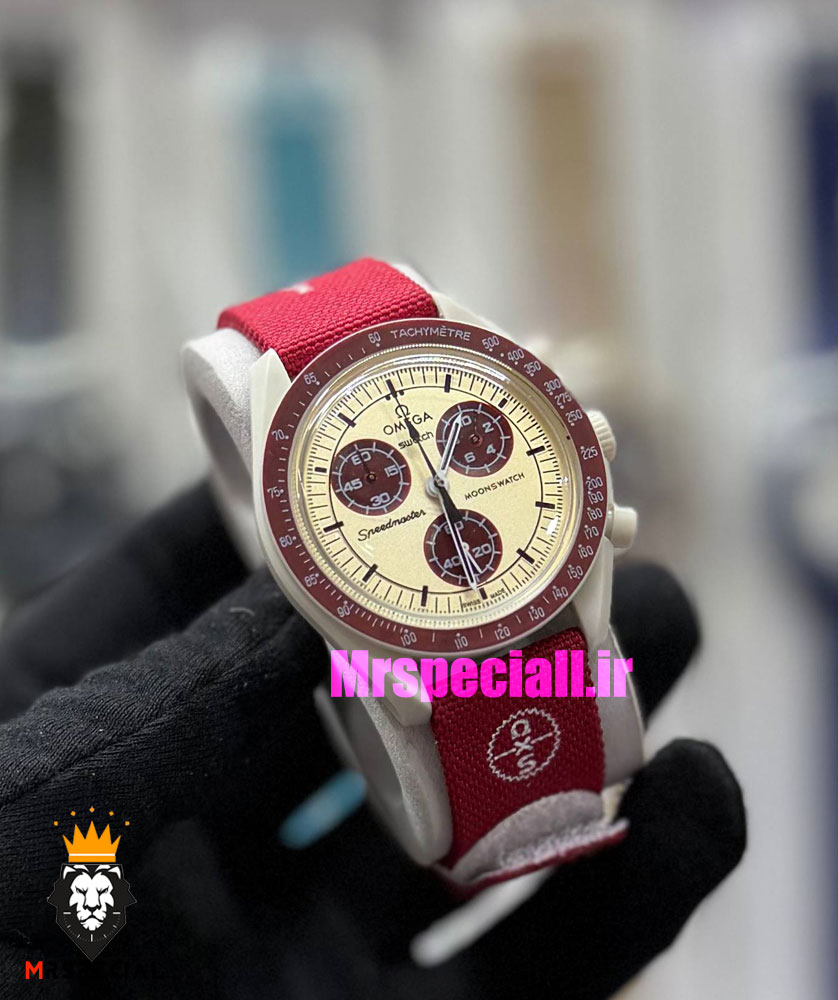 ساعت امگا سواچ اسپید مستر کرنوگراف 021505 MOONSWATCH Bordeaux Light Grey