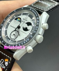 ساعت امگا سواچ کرنوگراف طوسی مشکی 021386 MOONSWATCH 