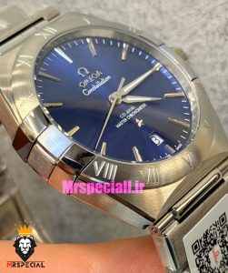 ساعت مردانه امگا کانسلیشن اتوماتیک استیل صفحه ابی OMEGA constllation 021632