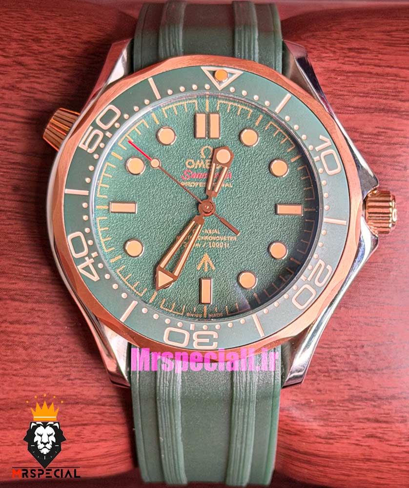 ساعت امگا مردانه سیمستر اتوماتیک رابر سبز صفحه سبز OMEGA SEAMASTER 021638