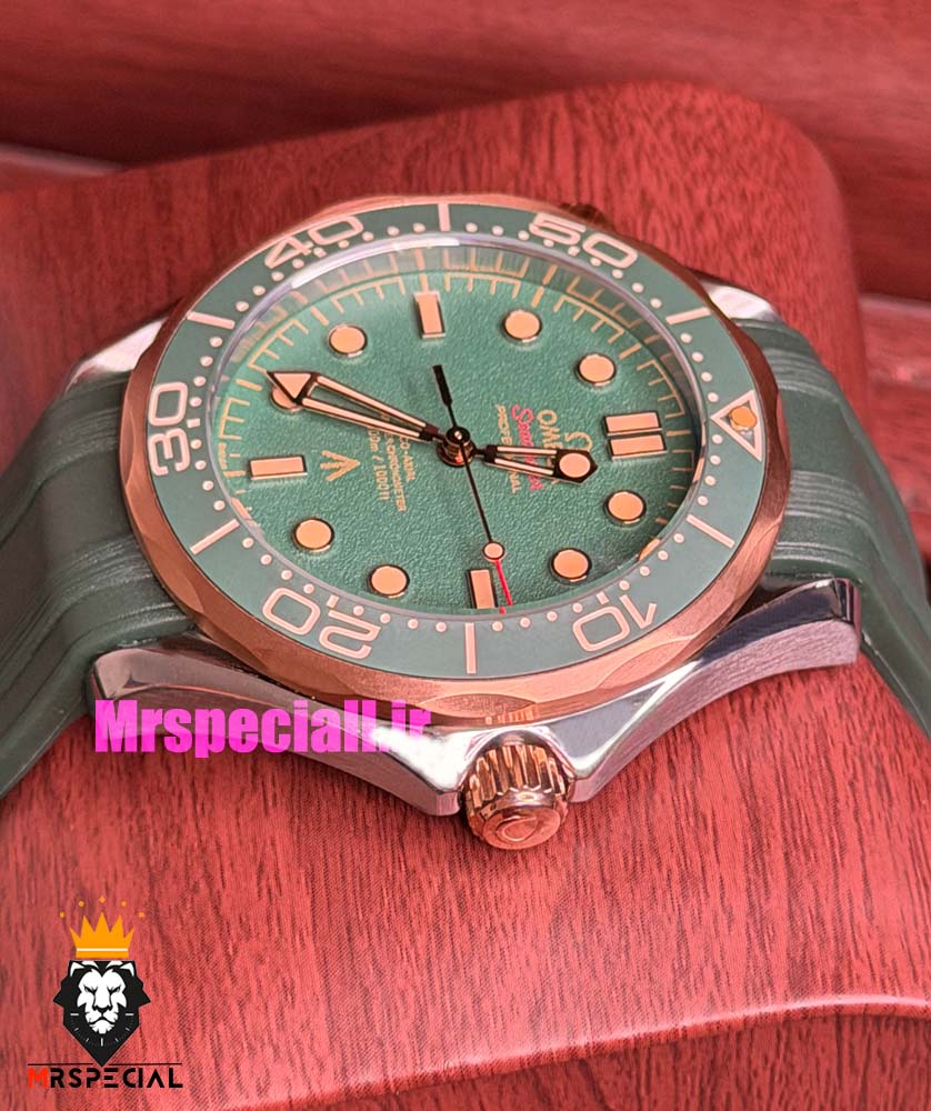 ساعت امگا مردانه سیمستر اتوماتیک رابر سبز صفحه سبز OMEGA SEAMASTER 021638