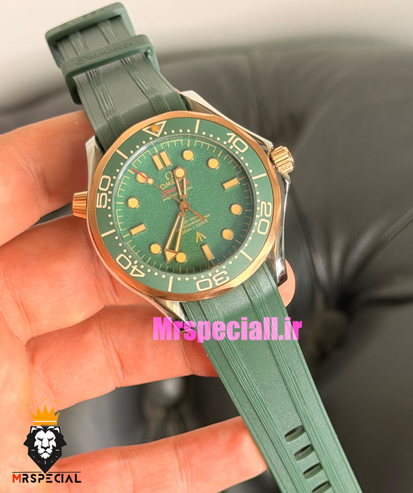 ساعت امگا مردانه سیمستر اتوماتیک رابر سبز صفحه سبز OMEGA SEAMASTER 021638