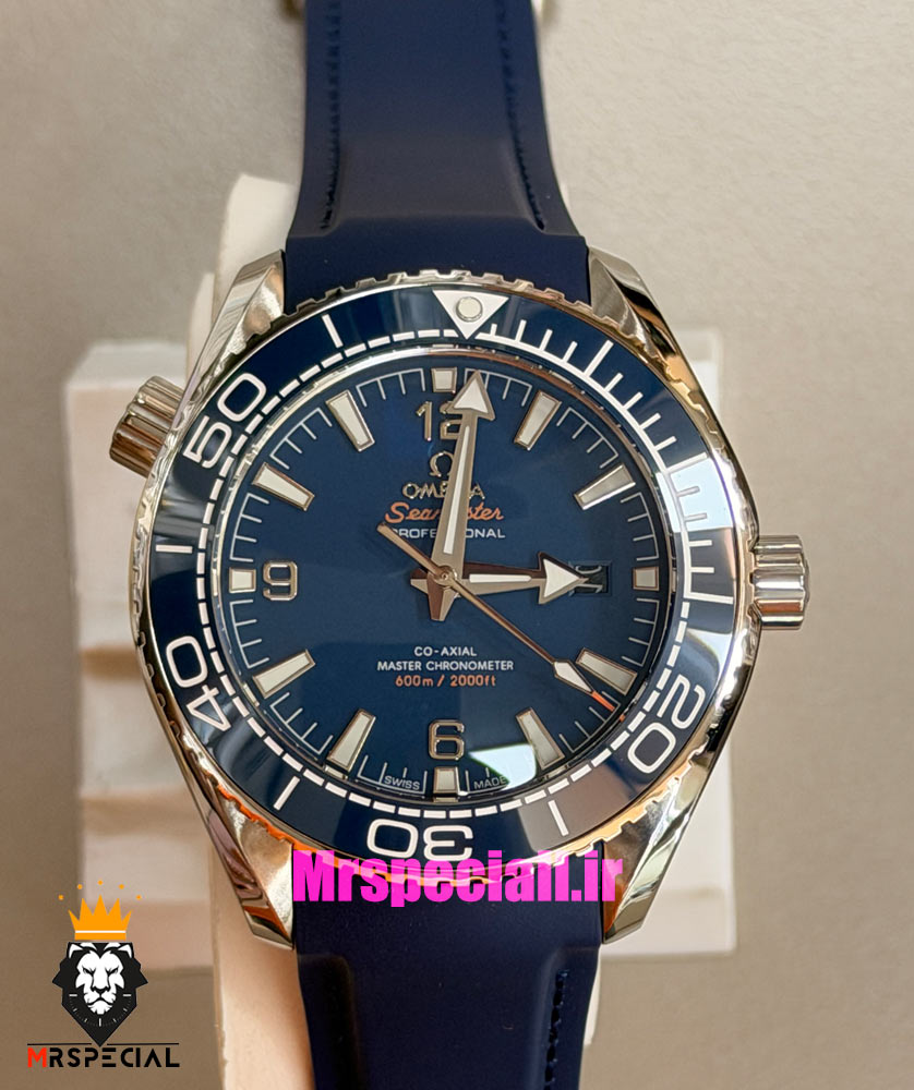 ساعت امگا مردانه سیمستر اتوماتیک رابر سورمه ای صفحه سورمه ای OMEGA SEAMASTER Planet Ocean 016626