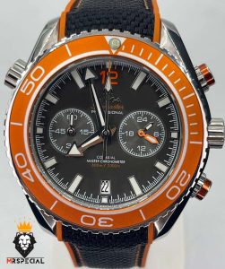 ساعت امگا سیمستر مردانه کرنوگراف بند برزنتی صفحه مشکی OMEGA Seamaster 01341