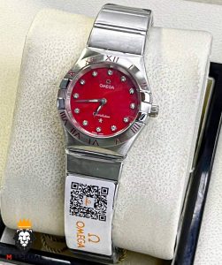 ساعتمچی زنانه امگا کانسلیشن کوارتز استیل صفحه قرمز OMEGA CONSTELLATION 01542