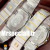 ساعت ست امگا مدل کانسلیشن دورنگ طلایی صفحه نقره ای کیفیت مستر OMEGA constllation 020758