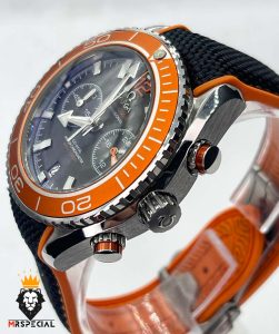 ساعت امگا سیمستر مردانه کرنوگراف بند برزنتی صفحه مشکی OMEGA Seamaster 01341