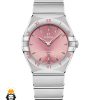 ساعتمچی زنانه امگا کانسلیشن کوارتز استیل صفحه صورتی OMEGA CONSTELLATION 01539